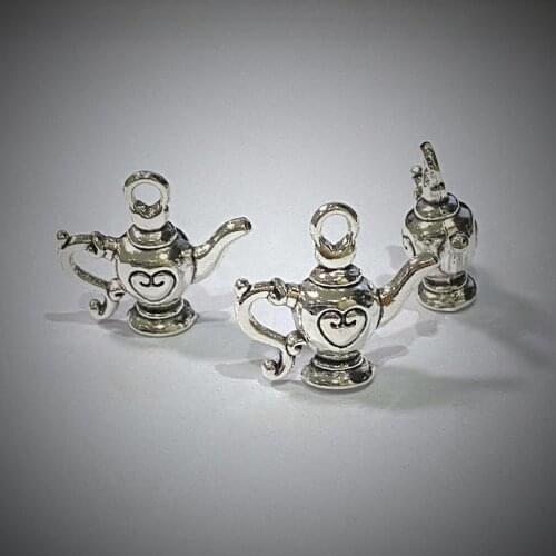 12pcs Lovely 3D Teapot Pendant Antique Tones For DIY Handmade Necklace Earrings Accessories Finding Charms For Jewelry Making