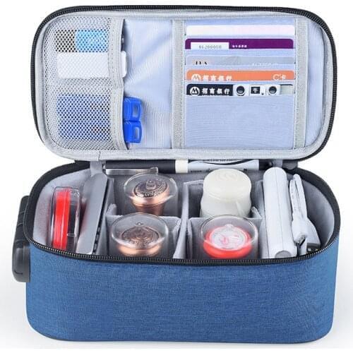 Portable Official Seal Storage Briefcase Multifunction Office Stamp Organize Bag Business Trip Code Lock Insurance Pack Supplies