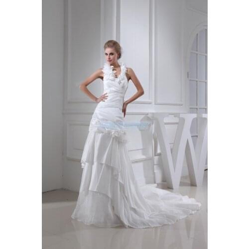 Real pictures marry me new arrival 2021 hot woman halter custom bridal small train white mermaid Bespoke Wedding Dresses