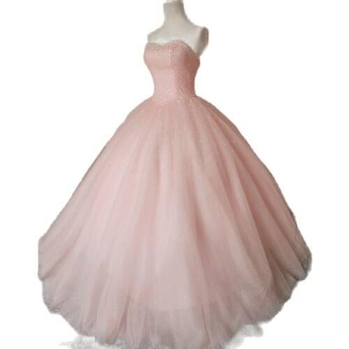 Pink Sweetheart Ball Gown Tulle Sexy New Style Lace up Wedding dresses 2021Bridal dress Bride Dress