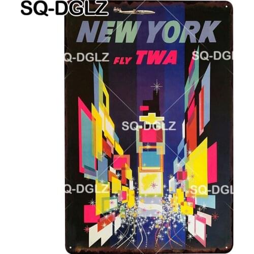 [SQ-DGLZ] NEW YORK Plaque Metal Sign Vintage Tin Sign Decor For Home Wall Bar Decor Metalen Borden Metal Poster Pub