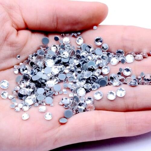 SS4 1.5mm 1440pcs Glass Strass Crystal Round Flatback Strass Hotfix Rhinestones for Garment Decorations Fabric Garments Supplies