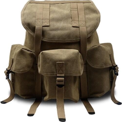 WWII WW2 US ARMY STYLE POUCH HAVERSACK BACKPACK BAG US M14 Waterproof Canvas BAG