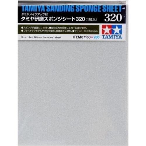 Tamiya 87163 Sanding Sponge Sheet #320 (114 x 140 x 5mm)