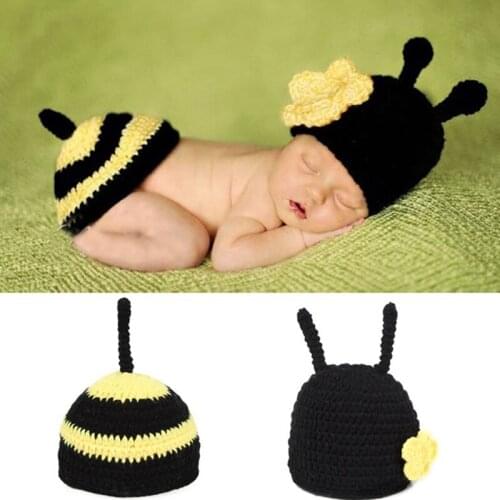 Knit Photo Props Baby Knitted Soft Mohair Hat Cap And Trousers Costume Newborn Wholesale