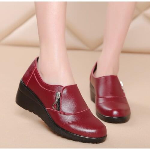 2021 New Fashion High Heels Women Casual Single Shoes Woman Work Shoes Lady Wedges Comfortable PU Leather Pumps free shipping