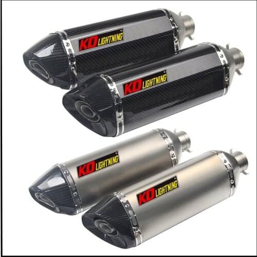 51mm Universal Motorcycle Exhaust Tail Pipe With Muffler Stainless Steel Carbon Fiber 460mm Modified For ATV Street Bike