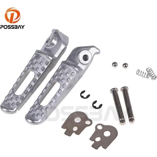 POSSBAY Universal Motorcycle Foot Rest Rider Rear Aluminum Footrests Foot Pegs Pedals for Honda CBR600RR CBR1000RR Footrests