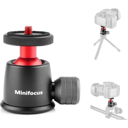 360 Degree Rotating Ball Head with 1/4 inch Quick Release Plate and Bubble Level for Tripod Monopod Slider DSLR Camera Camcorder
