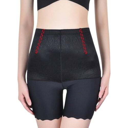 Womens High Waist Smooth Pants Thigh Slimmer Body Shaper Tummy Slimming Control Panties High-waisted Abdomen Safety Pants Thin