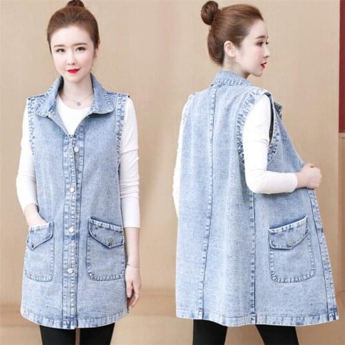 Woman Vest Denim vest new style Denim Sleeveless Coats Temperament Sleeveless Vest Jacket wholesale Denim Sleeveless Coats