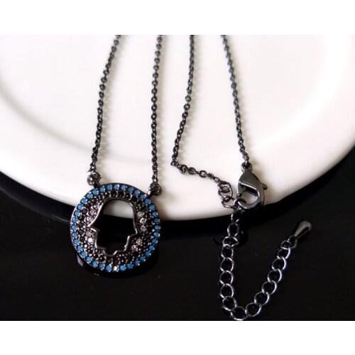 10Pcs Hamsa Hand Double Bails Connector Necklace,CZ zircon Micro pave crystal Charm Jewelry making for woman NK67