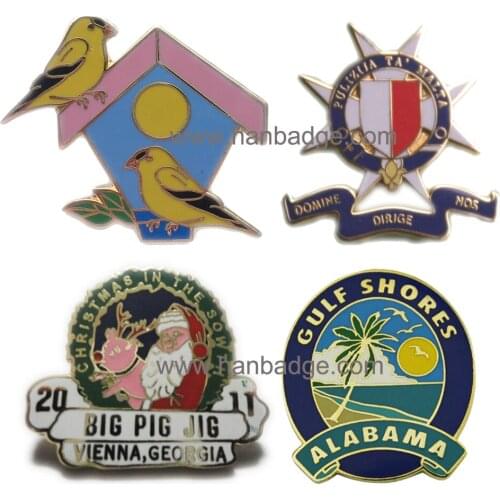 Customized Hard Enamel Badges Custom Designed Brooch Pin Die Struck Brass Emblem