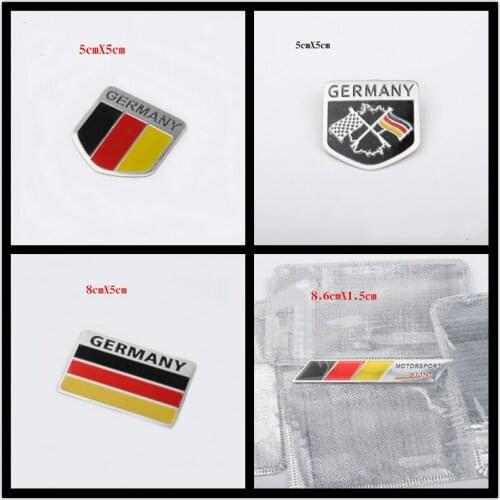 1 Pcs New Metal 3D Car Sticker Germany German Flag Badge Emblem Decal Bumper Window Body Decoration For Benz VW Audi