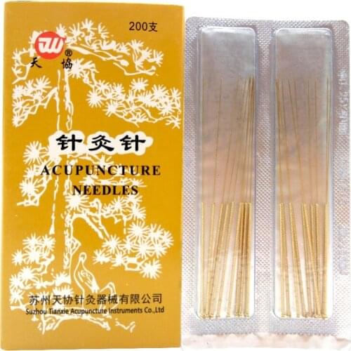 20 pcs huanqiu Gold-plated Acupuncture Needle acupunture therapy needles 0.25/30/35/50/60mm
