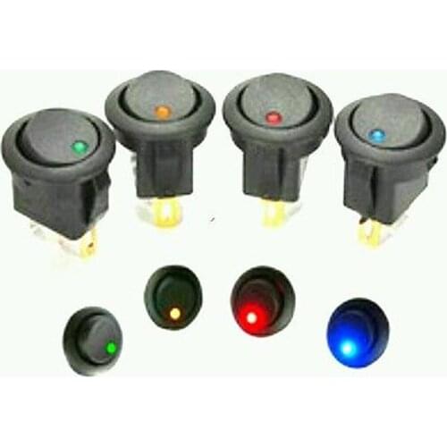 20A DC 12V LED Dot Light Car Boat Truck Round Rocker SPST Switch Toggle Button