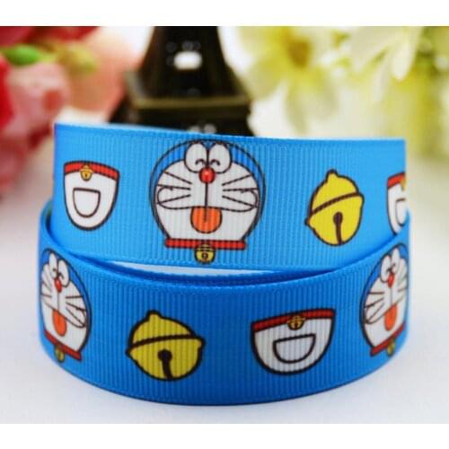 22mm 25mm 38mm 75mm Ruban satin Doraemon Cartoon Character printed Grosgrain Ribbon party decoration X-00585 10 Yards