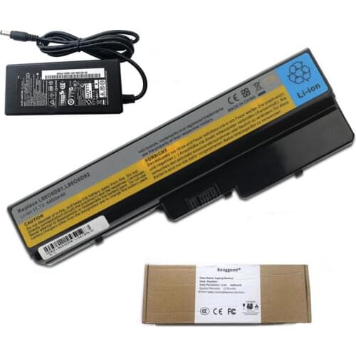 4400mAh L08O6D01 L08O6D02 Laptop Battery + 20V 3.25A AC Charger for LENOVO IdeaPad Y430 V430A V450A G430 G450 G530 G550 N500