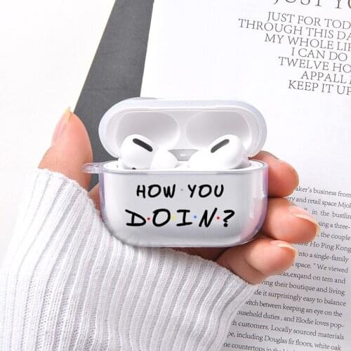 Cute TV Friends Wireless Bluetooth Earphone Case For Apple AirPods Pro Soft Silicone Clear Case For Airpods 1 2 Protective Cover