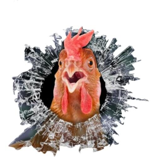DasDecal Chicken Torn Metal Car Sticker Personalized Waterproof Decal Laptop Truck Motorcycle Auto Accessories PVC,13cm*8cm