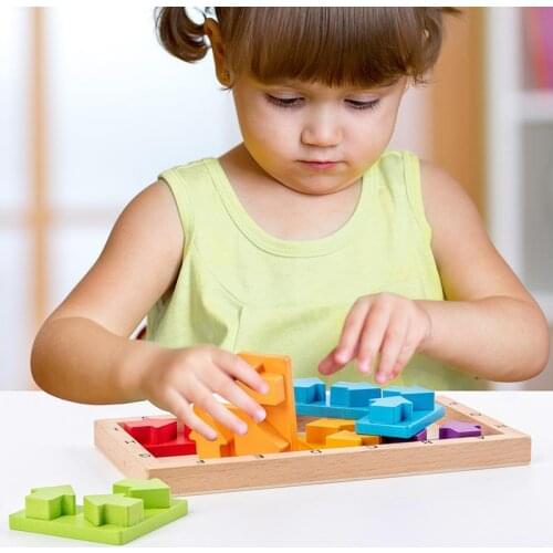KUDIAN BEAR Wooden Childrens Wisdom Jigsaw Puzzle Challenge Logical Thinking Board Game Early Educational Toys YZX007 PR49