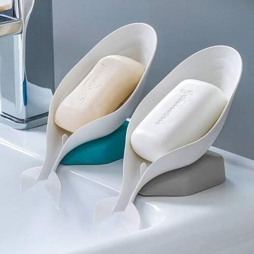 Punch-Free Bathroom Dolphin Shape Soap Box Ventilation Shower Soap Holder Storage Dish Bathroom Shelf Gadgets
