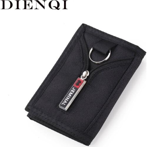 DIENQI 2021 Multifunction Canvas Wallets Money Purse Bags Men Women Slim Thin Zipper Mini Wallet Male Walet portefeuille homme