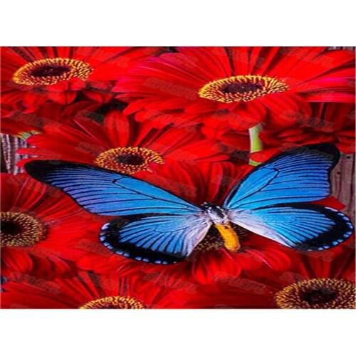 Diy Diamond Painting Creatures Wild Animals Color Butterflies Blue Purple White Butterflies Cauliflower Butterflies Mural