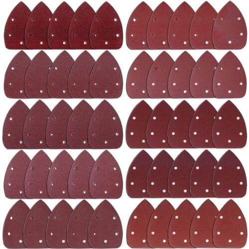 Hot YO-50 Pieces Mouse Detail Sander Sandpaper Sanding Paper Hook and Loop Assorted 40/ 60/ 80/ 100/ 120/ 180/ 240/ 320/ 400/ 80