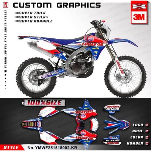KUNGFU GRAPHICS Personalised Stickers Motocross Decal Wrap Kit for WR250F WR450F YZ450FX WR 250 450 F 2015 2016 2017 2018