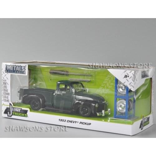 JADA Just Trucks 1:24 Scale Diecast Metal Vintage Car Model Toys 1953 Chevy Pickup Miniature Replica With Spare Tyres