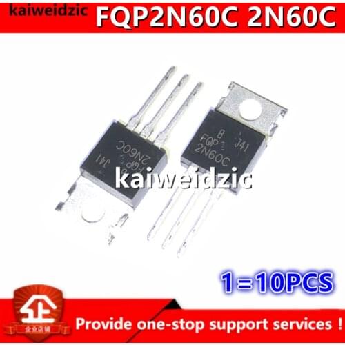 Kaiweikdic New imported original FQP2N60C 2N60C 600V 2A TO-220 N-channel MOSFET Triode for inverter triode