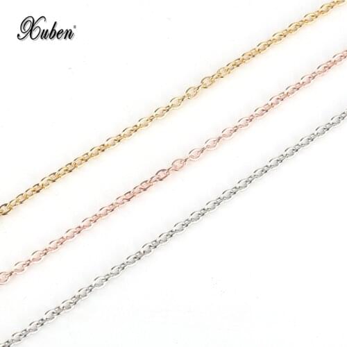 Xuben 3 mm long 80 cm Stainless steel twist chain with titanium steel oval chain necklace jewelry
