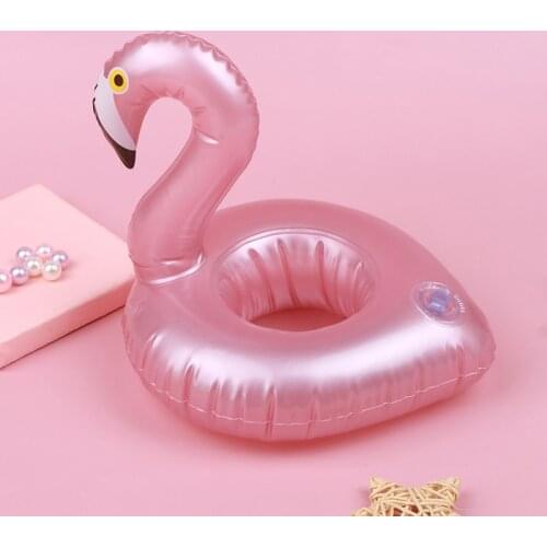 Summer Swimming Pool Floating Inflatable Pink Flamingo Holder Water Drinks Cup Beach Mobile phone Cup Care Floating Row