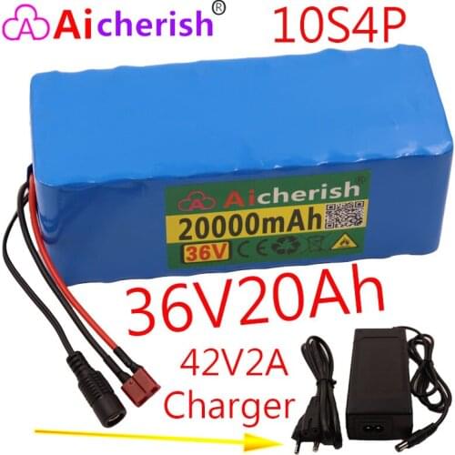 10S4P Lithium Ion 18650 Batteryes Pack Electric Bicycle 36V Battery 20Ah 20000mAh 1000W For E-fiets Scooter With BMS+42V Charger