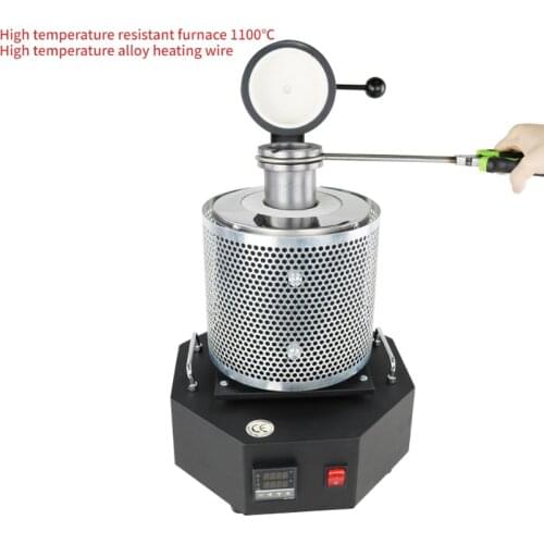Metal Melting Furnace with Mesh New High-Power Gold Melting Furnace Free Graphite Crucible Jewelry Making Tools Custom Plug