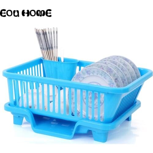 Multifunctional Double Kitchen Sink Dish Drainer Rack Washing Holder Basket Chopsticks Spoon Organizer Tray Tableware Holder