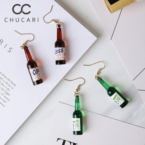 CHUCARI 2019 Fashion Girls Personality Simple Beer Bottle Creative European and American Funny Earrings Design For Women