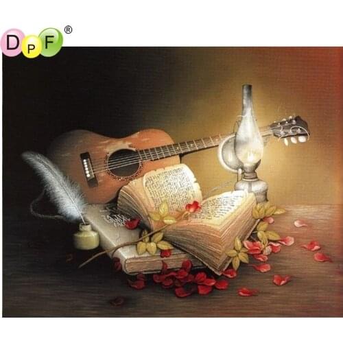 DPF DIY Books and music 5D diamond mosaic kit full square home decor diamond embroidery diamond painting cross stitch needlework