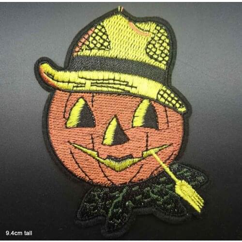 Halloween Pumpkin Witch Cat Iron on Embroidered Cloth Patch For Girls Boys Clothes Stickers Apparel Garment Accessories