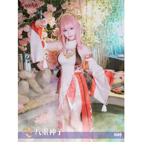 New Game Genshin Impact Yae Cosplay Costume Female Gorgeous Lovely Combat Uniform Dress Activity Party Role Play Clothing XS-XL
