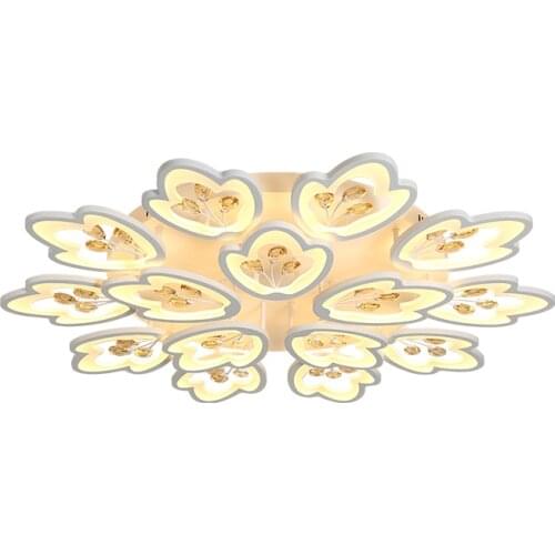 New fashion LED simple modern high-end living room main room bedroom study room petal crystal ceiling lamp