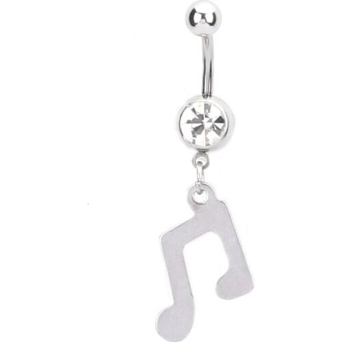 New belly button rings Bar steel Color Surgical Metal Piercing Sexy Body Jewelry women piercing Musical symbol pedant