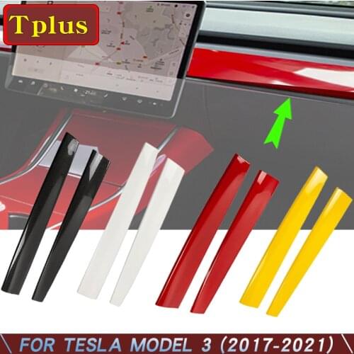 Model3 2017- 2021 Car Dashboard Panel Wrap Cover Trim For Tesla Model 3 Car Accessorie Interior Stickers Car Styling Panel Strip