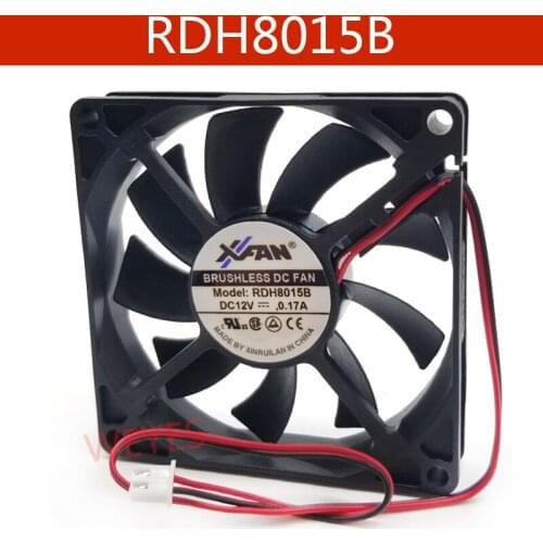 Original RDH8015B DC 12V 0.17A 2-Wire 80x80x15mm Server Cooling Fan