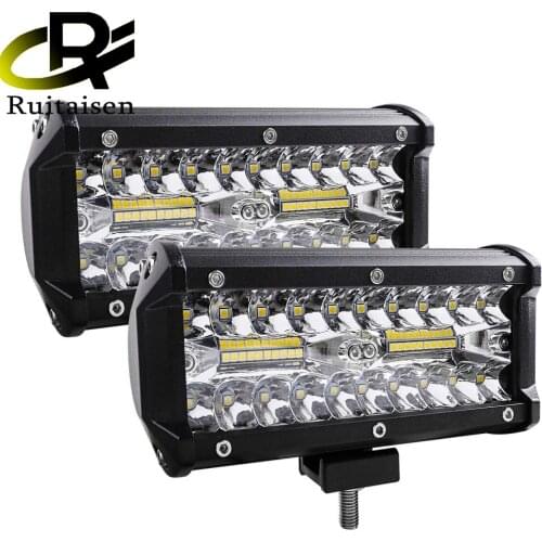 Roof Strip 7Inches 120W 12000LM Led Work Light CE 12V 24V DC Fog Headlight Spot Flood Combo Waterproof Driving Lights