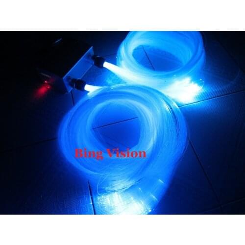 Fiber optic Star ceiling kit,800 pcs 0.75mm PMMA otptic fiber 6m long +2x5w light engine with remote six color twinkle effect