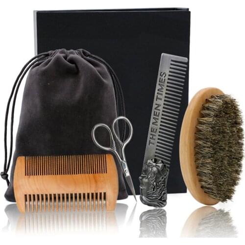 Beard Comb Set Double Beard Oil Head Shape Beard Comb Brush Care Beard Oil Tool Beard Comb Set Professional