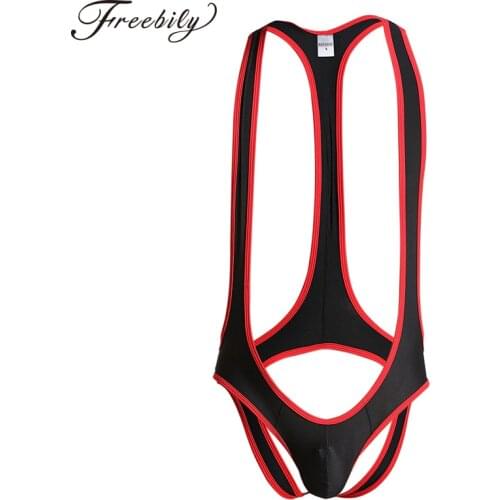 Sexy Undershirt Mens Singlet Underwear Breathable Jumpsuits Sexy Men Open Butt Briefs Bikini Bodysuit Mens Jumpsuits Undershirt