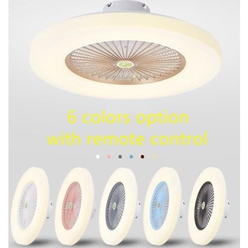 Nordic Warm Romantic Led Smart Ceiling Fan Light Ins Hot Bedroom Kitchen 3 Colors Invisible Fan Light With Remote Control